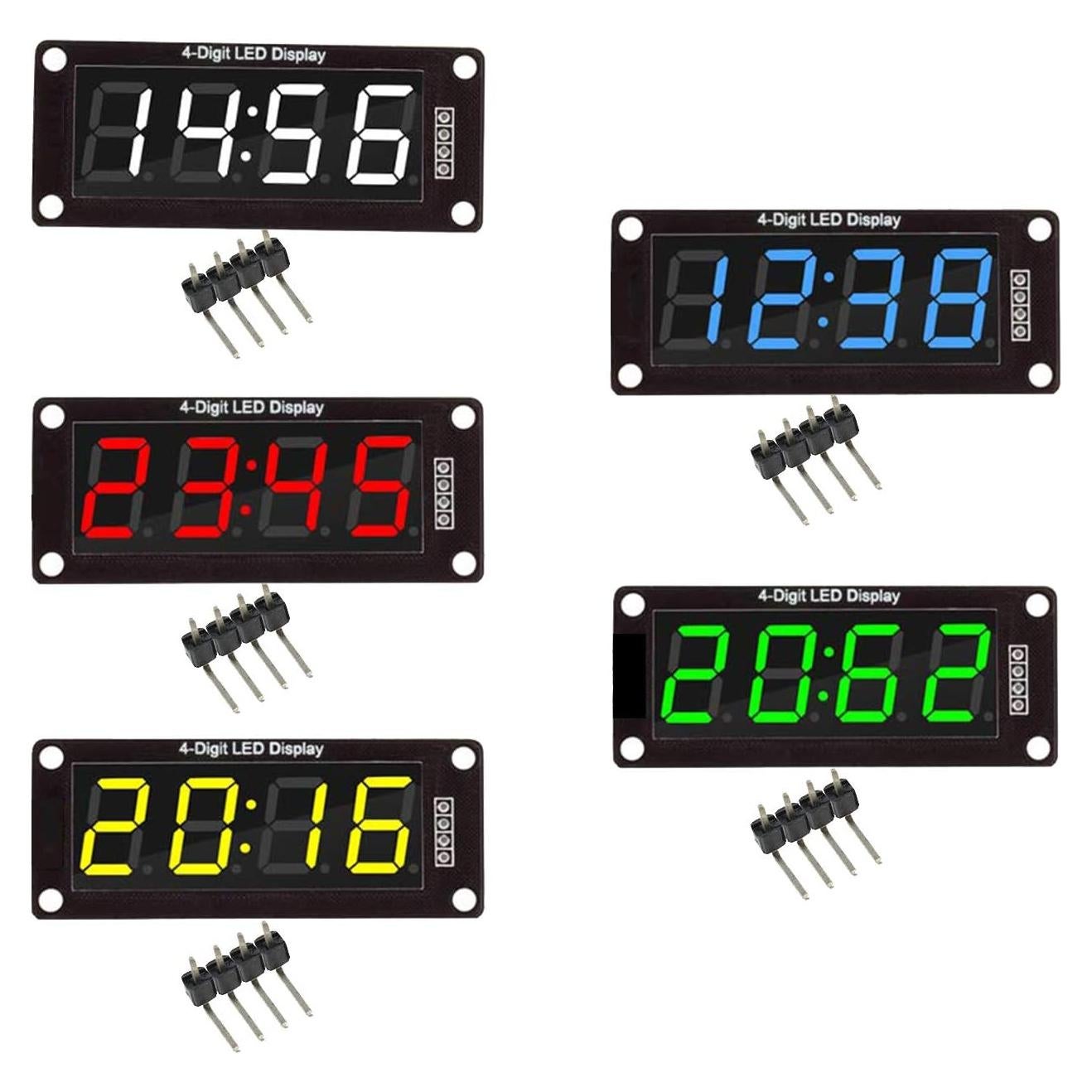 Módulo Pantalla LED Digital 4 Dígitos diymore TM1637 5 Colores