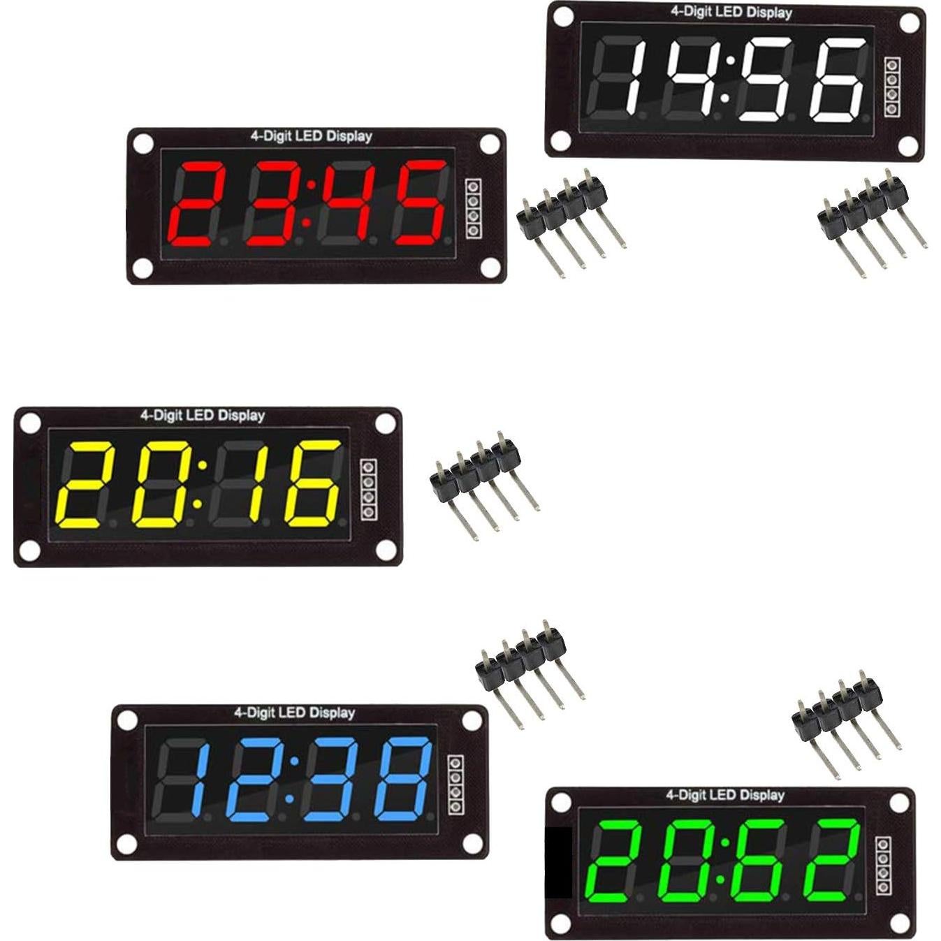 Módulo Pantalla LED Digital 4 Dígitos diymore TM1637 5 Colores