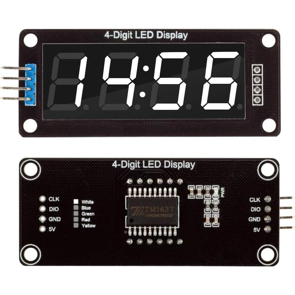 Módulo Pantalla LED Digital 4 Dígitos diymore TM1637 5 Colores
