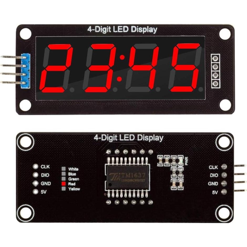 Módulo Pantalla LED Digital 4 Dígitos diymore TM1637 5 Colores