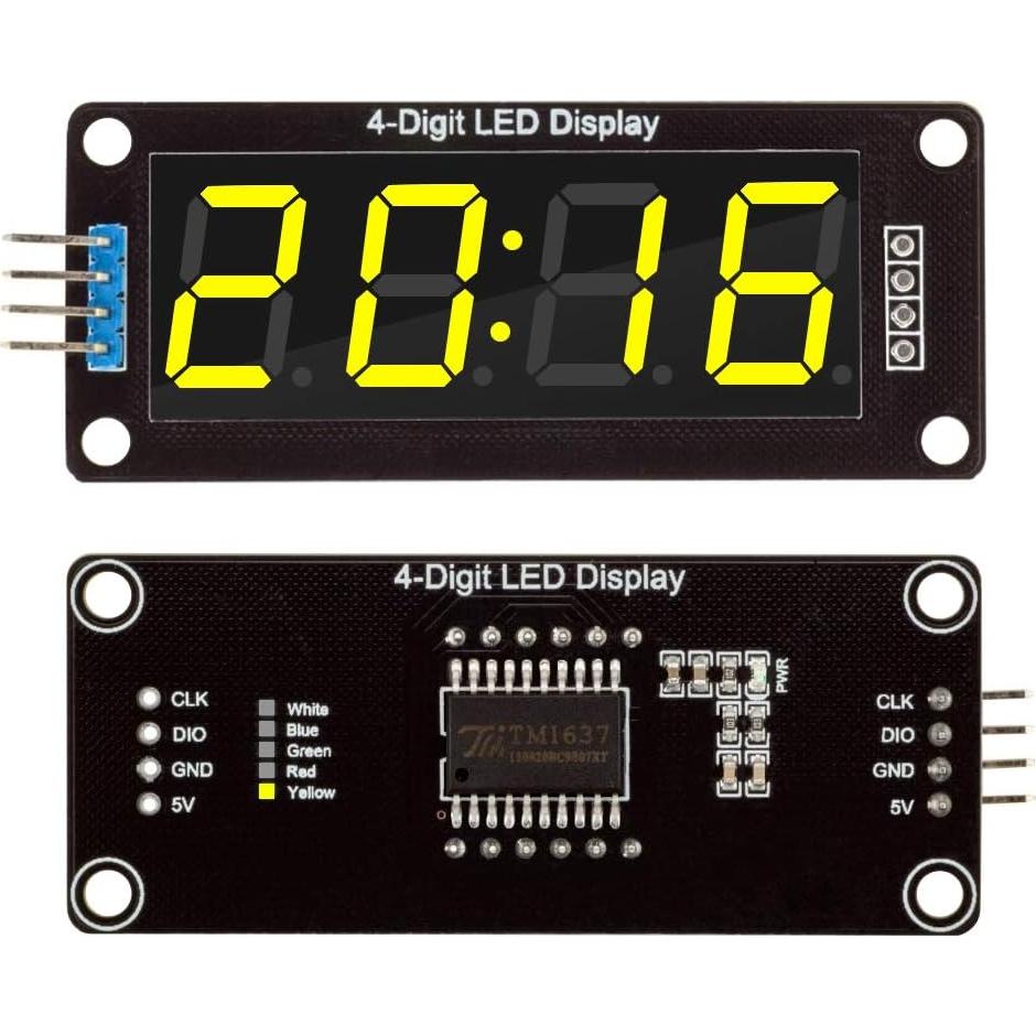 Módulo Pantalla LED Digital 4 Dígitos diymore TM1637 5 Colores