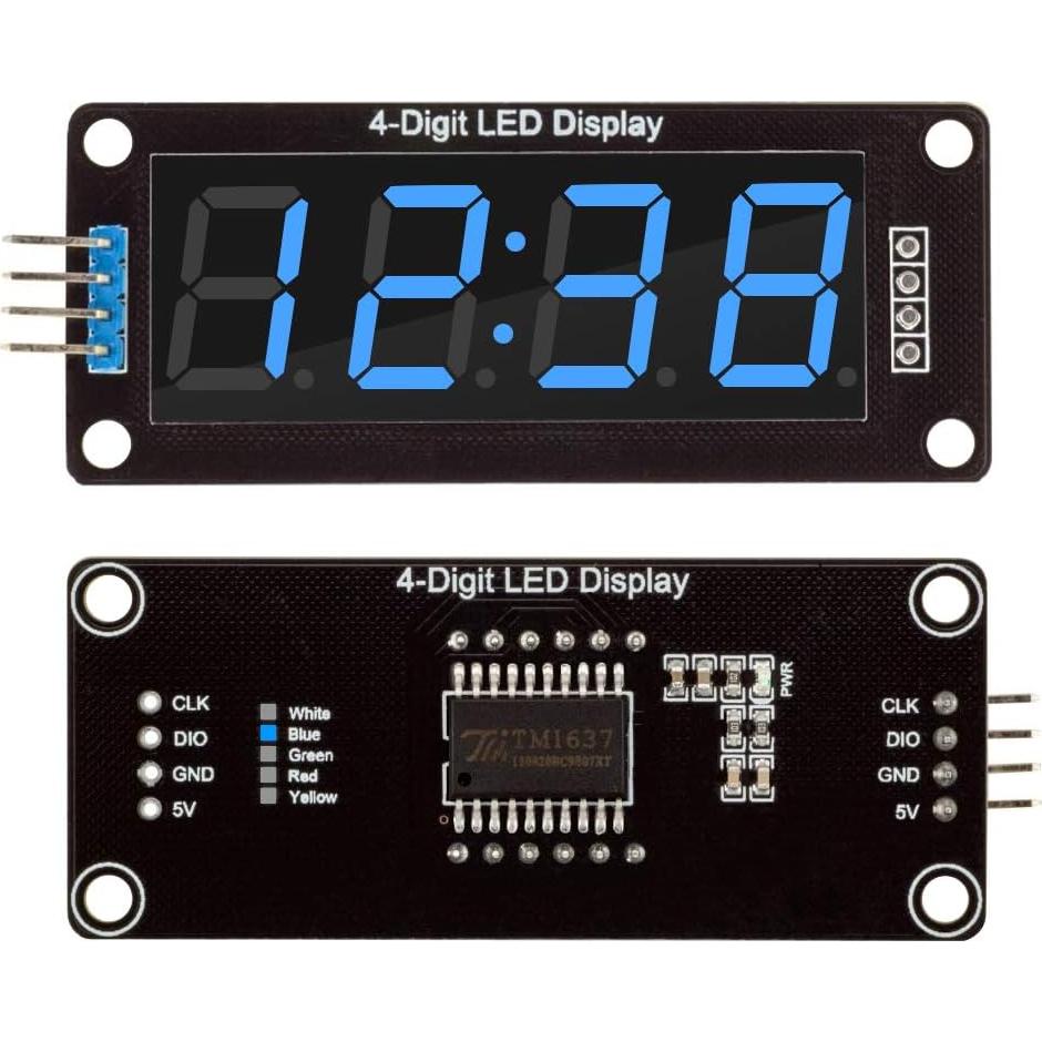 Módulo Pantalla LED Digital 4 Dígitos diymore TM1637 5 Colores