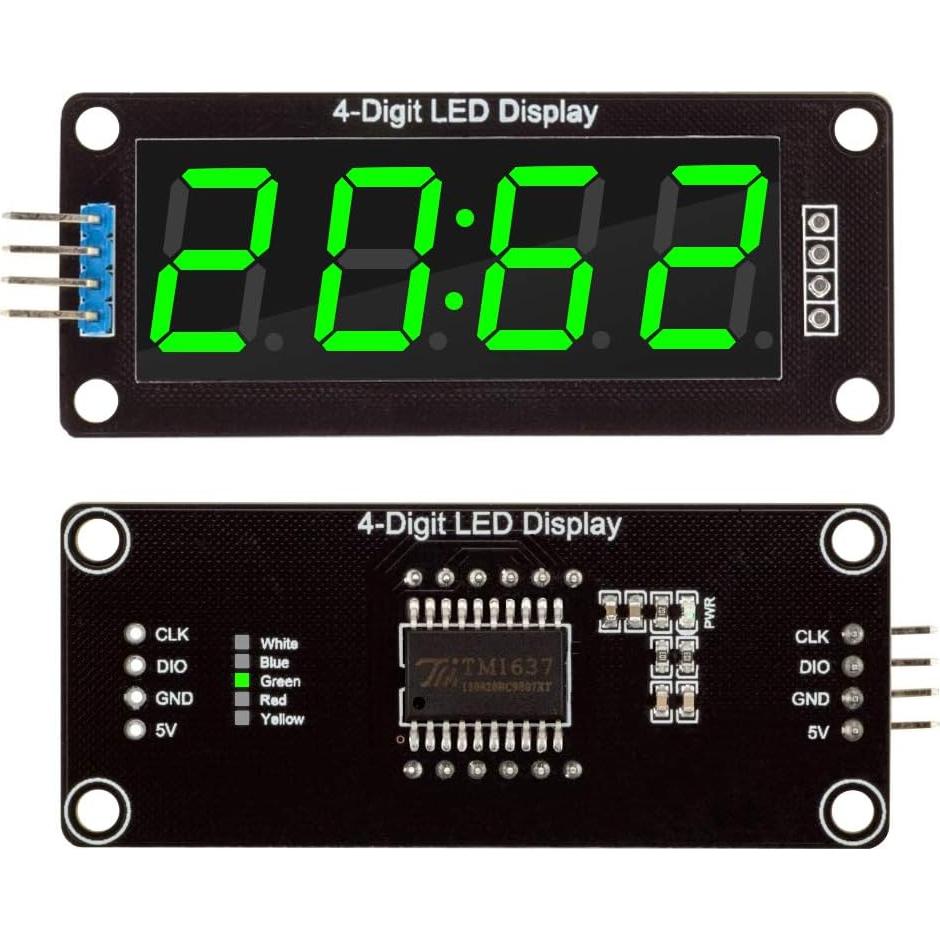 Módulo Pantalla LED Digital 4 Dígitos diymore TM1637 5 Colores