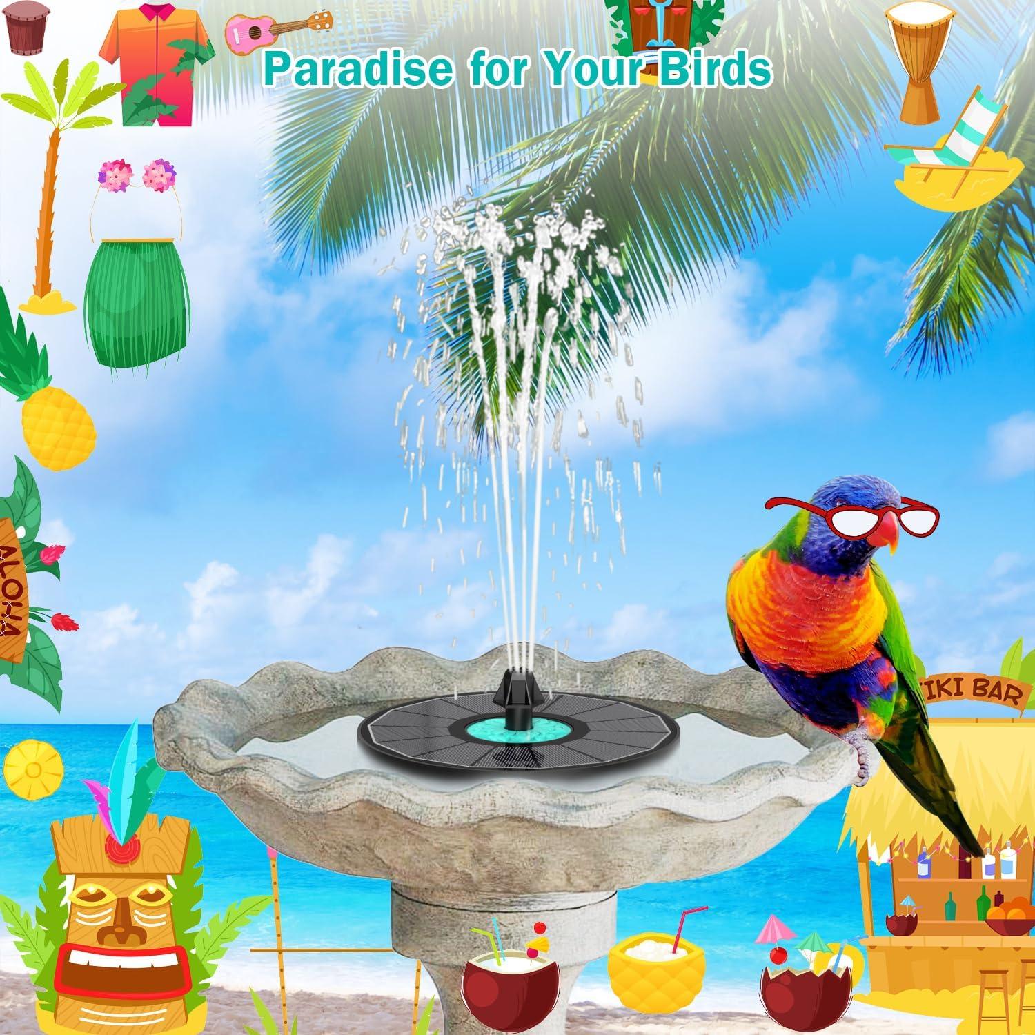 Fuente Solar de Agua GAIZERL Flor Cian 3.5W para Jardín