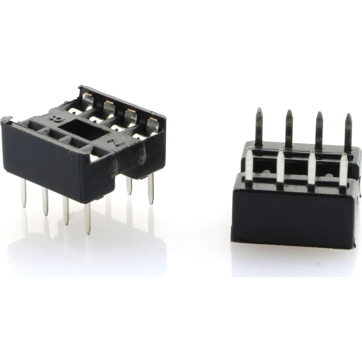 Zócalo IC DIP 8 Pines Tegg 60 PCS Soldadura Negro