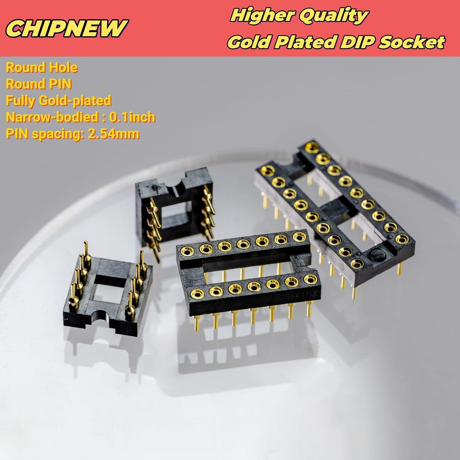 Kit de zócalos DIP chapados en oro 5 en 1 - CHIPNEW