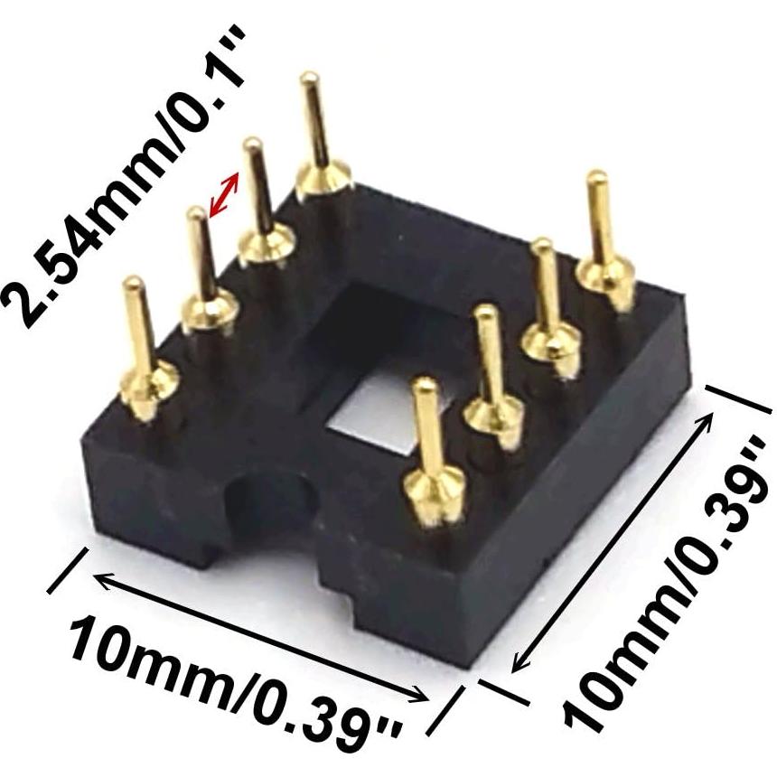 Adaptador Zócalo DIP-8 Ronmee 20 Piezas 2.54mm Oro