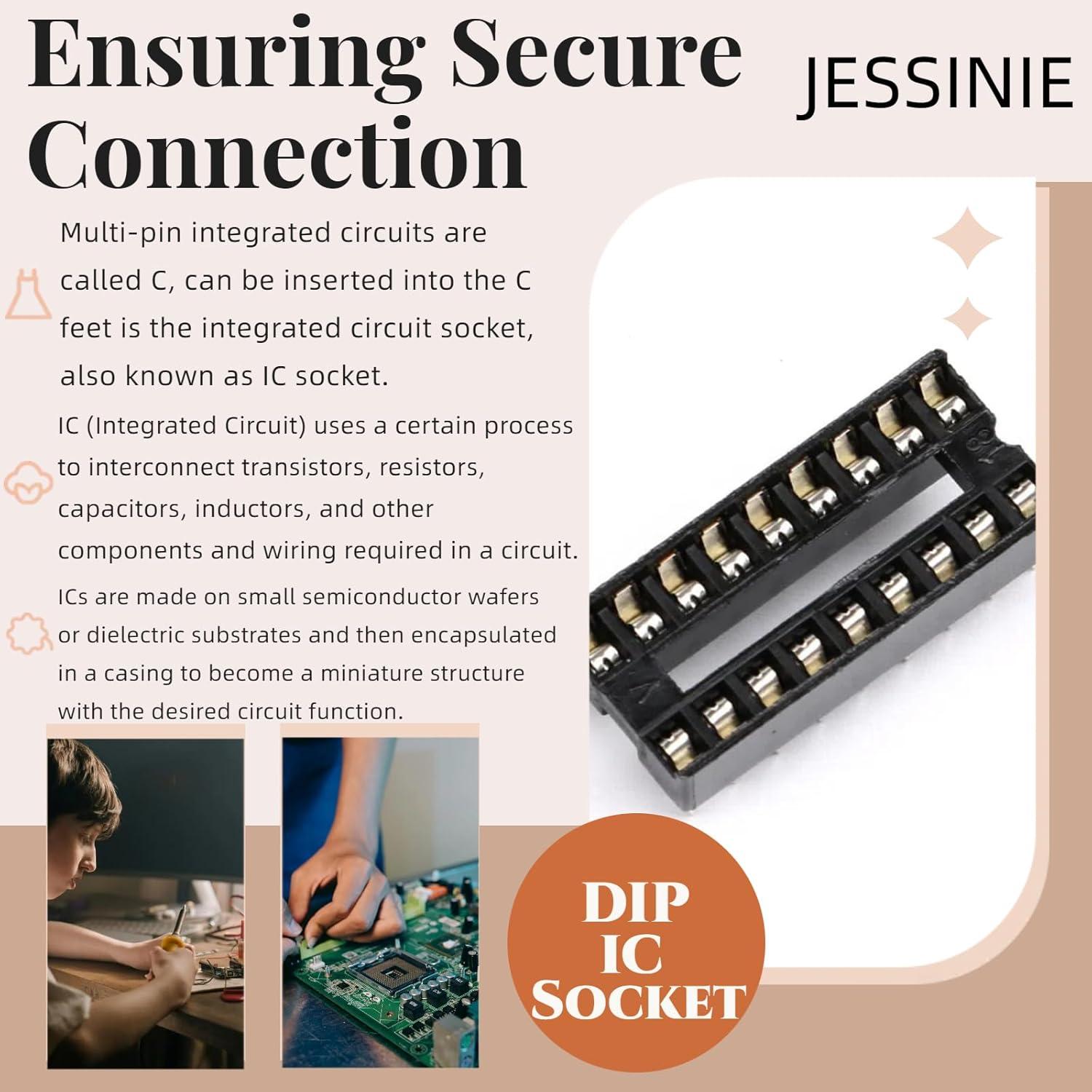 10 Pcs Zócalo DIP 18 Patas JESSINIE 2.54mm IC Circuito