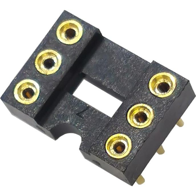 Zócalo IC Redondo 6 Pines DIP/SIP YEGAFE Dorado Maquinado