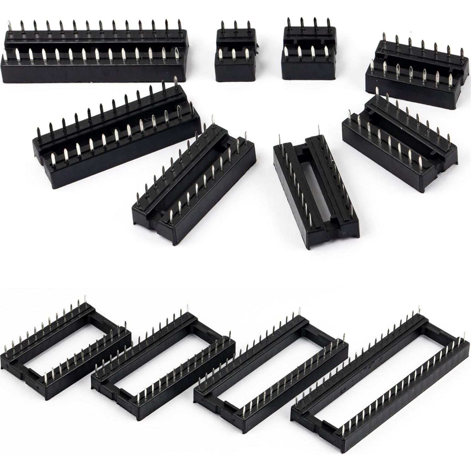 Kit de zócalos DIP IC 208 piezas jujinglobal 12 tipos 2.54mm