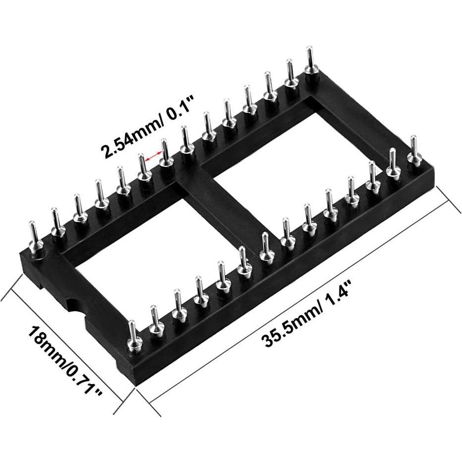 Zócalo DIP IC 28 Pines uxcell 2.54mm para Placa PCB