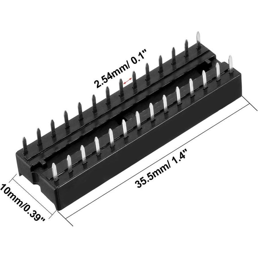 Zócalo DIP IC 28 Pines uxcell 2.54mm Doble Fila 7.62mm