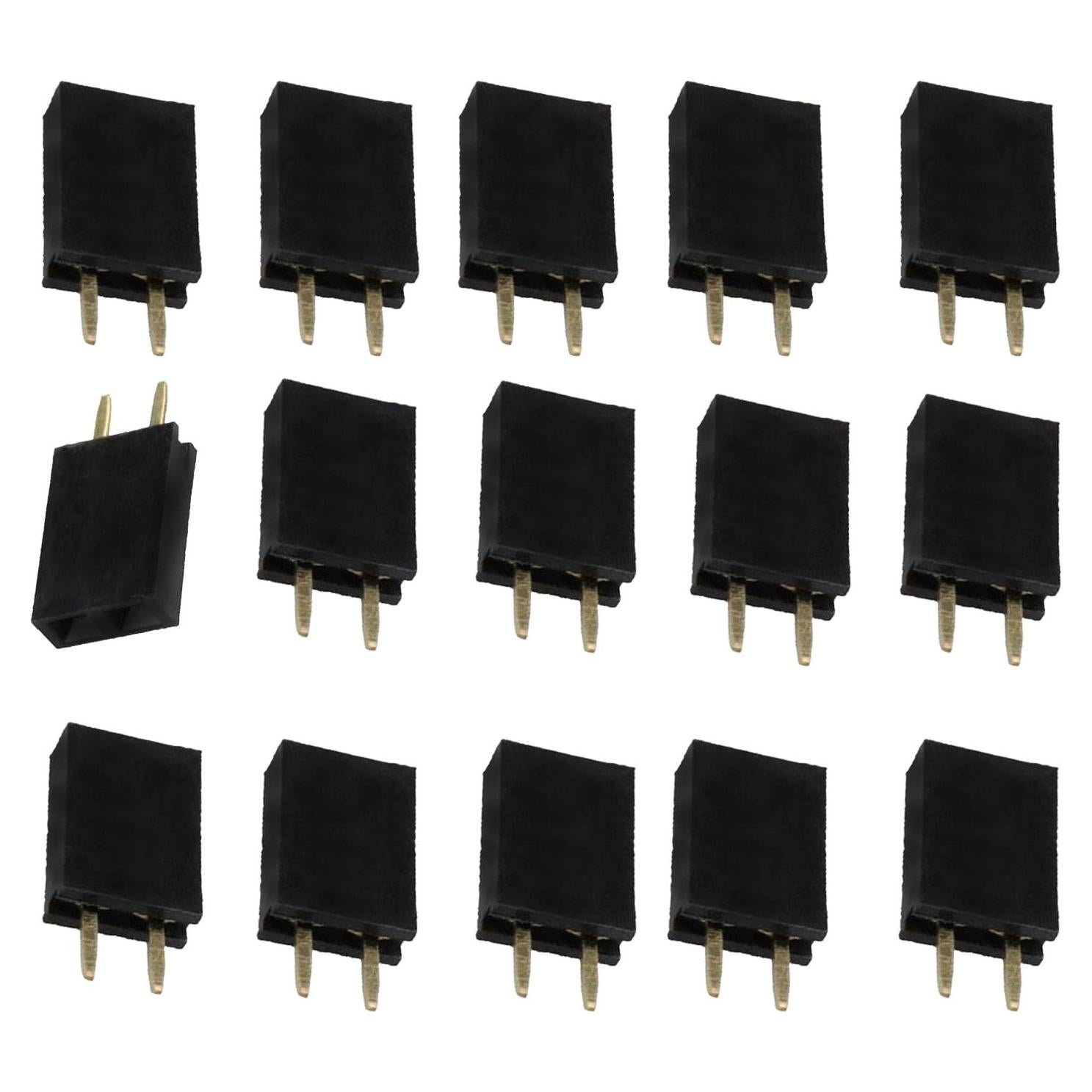 Conector hembra de pines 1x2 de 2.54mm XIAOYAOREN - Paquete 100