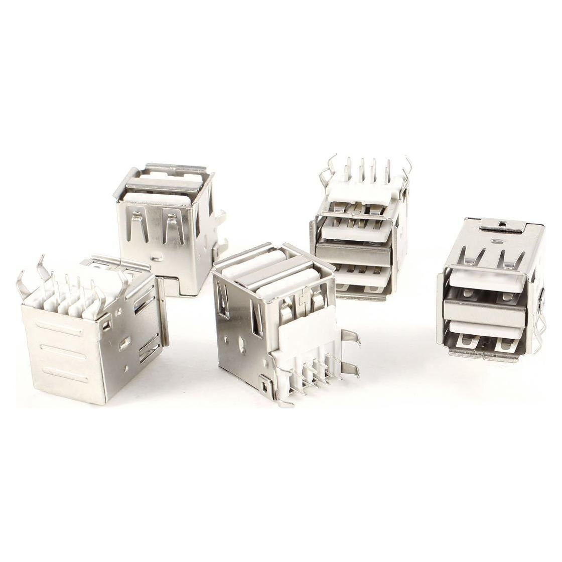 Conector Jack USB 2.0 Femenino uxcell 5 Piezas 18x13mm