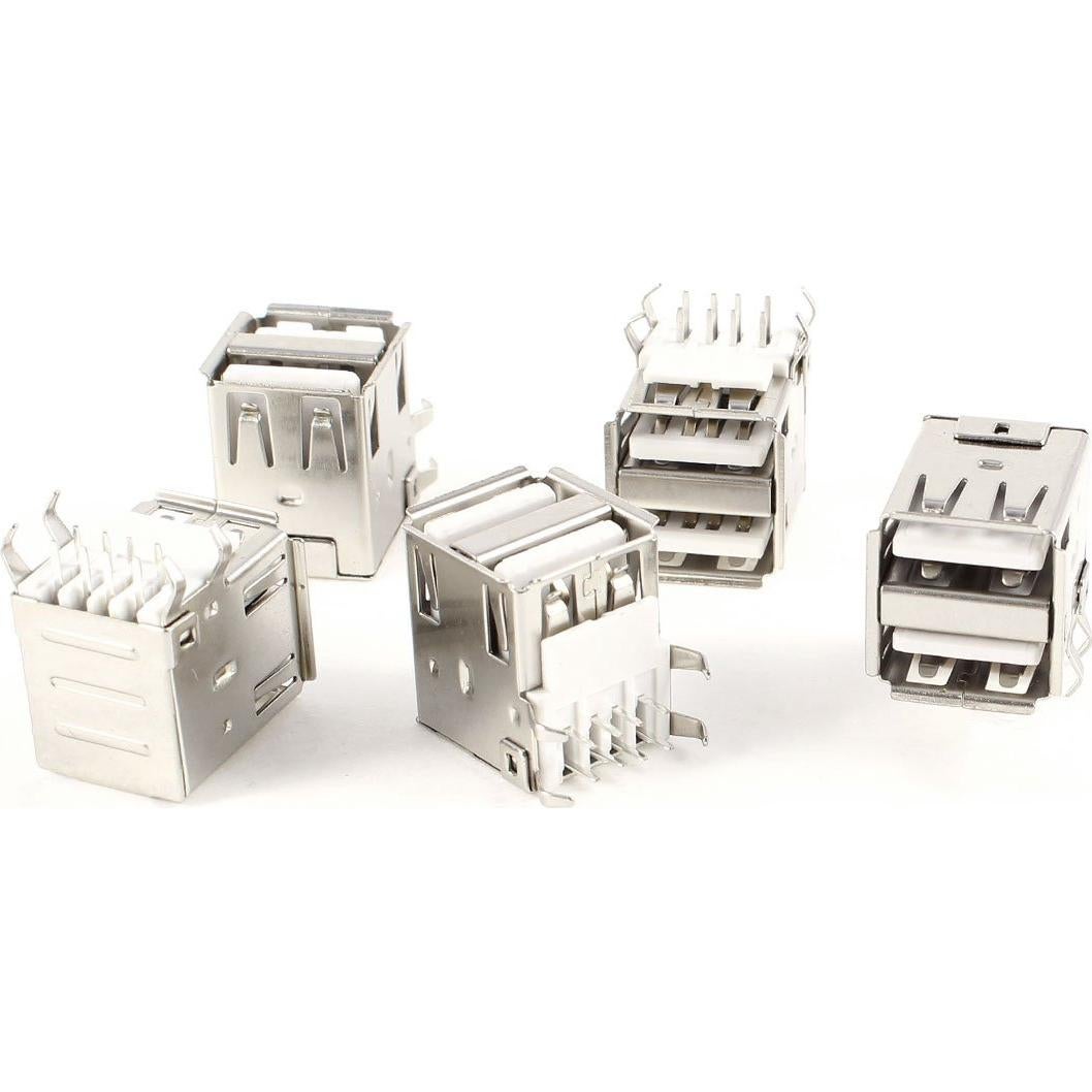 Conector Jack USB 2.0 Femenino uxcell 5 Piezas 18x13mm