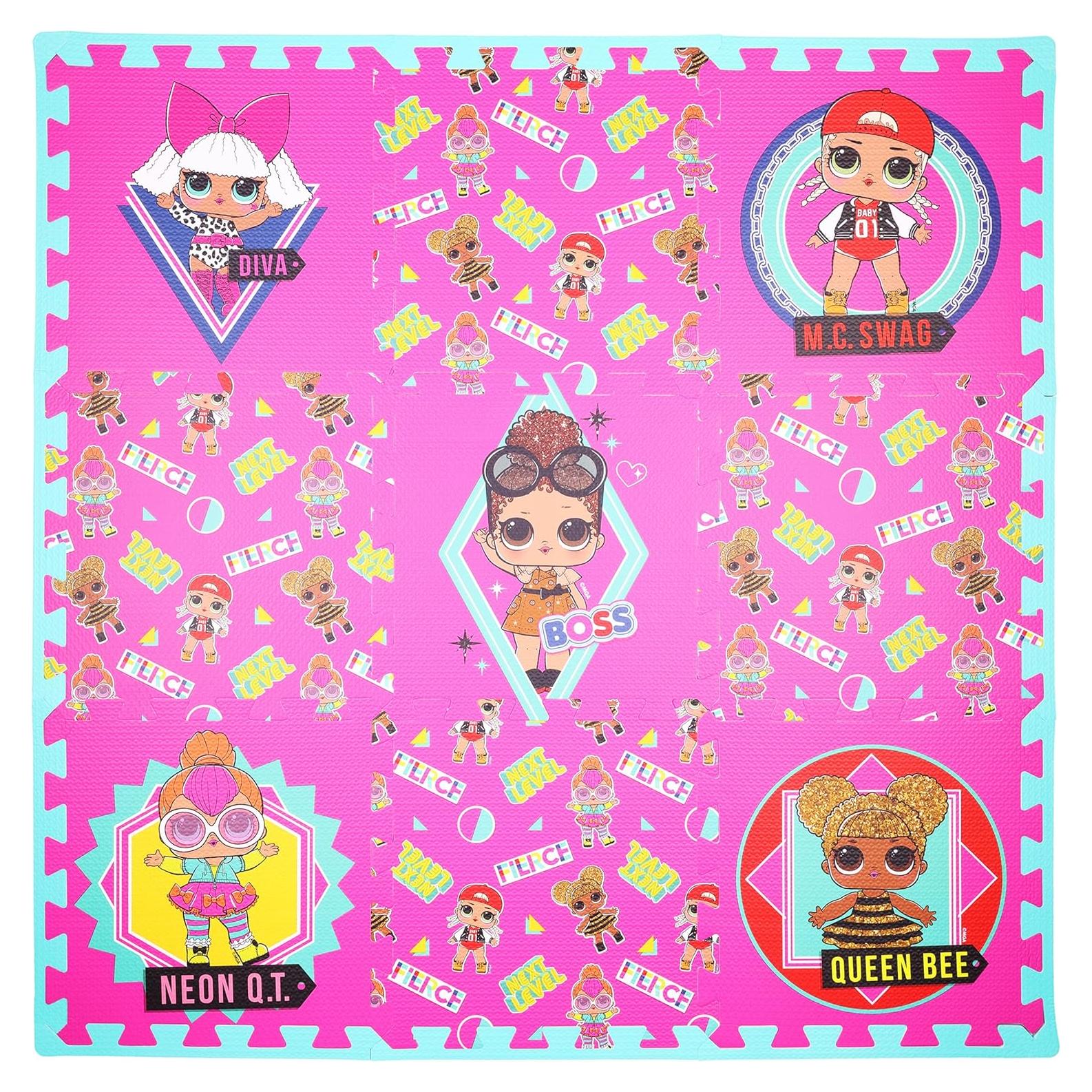 Alfombra de Espuma LOL Surprise 9 Azulejos Rosa 91x91 cm