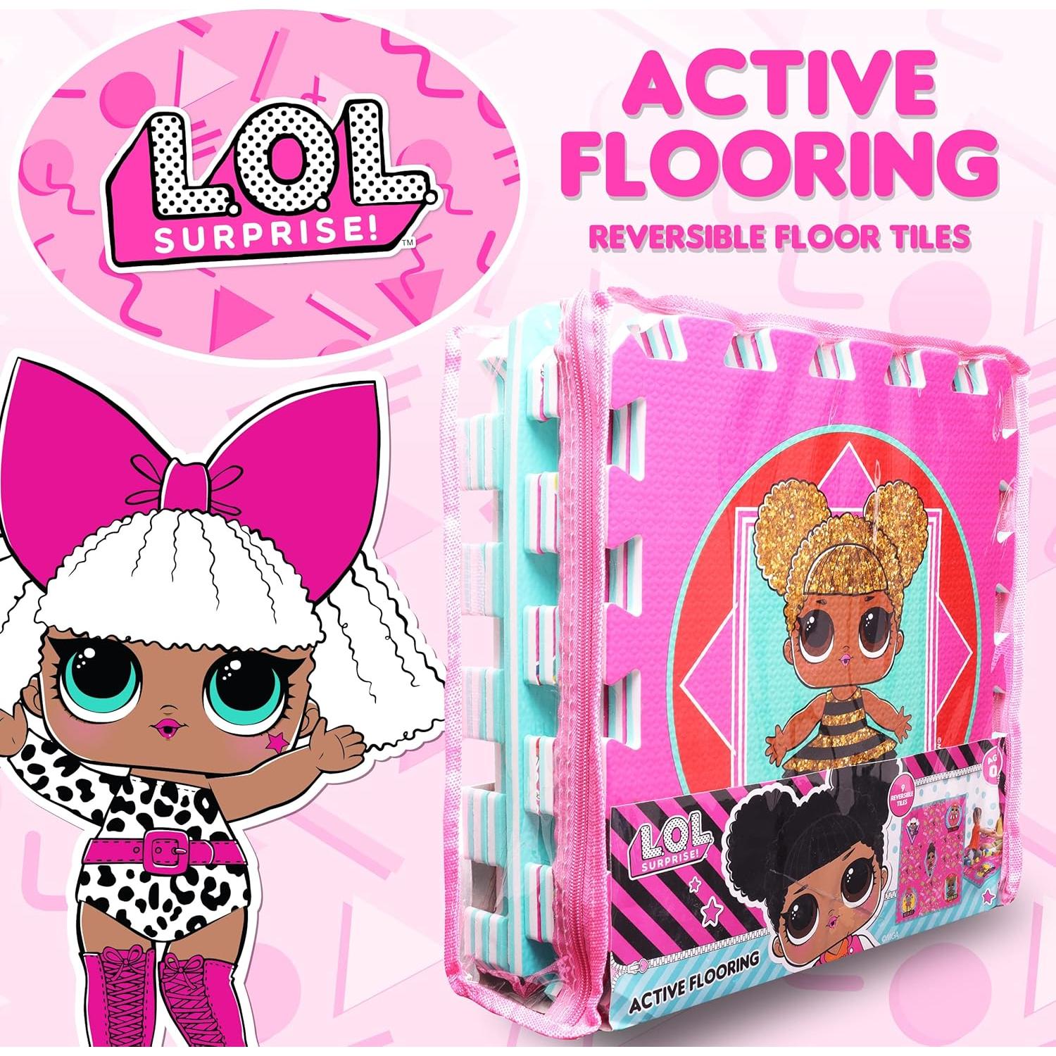 Alfombra de Espuma LOL Surprise 9 Azulejos Rosa 91x91 cm