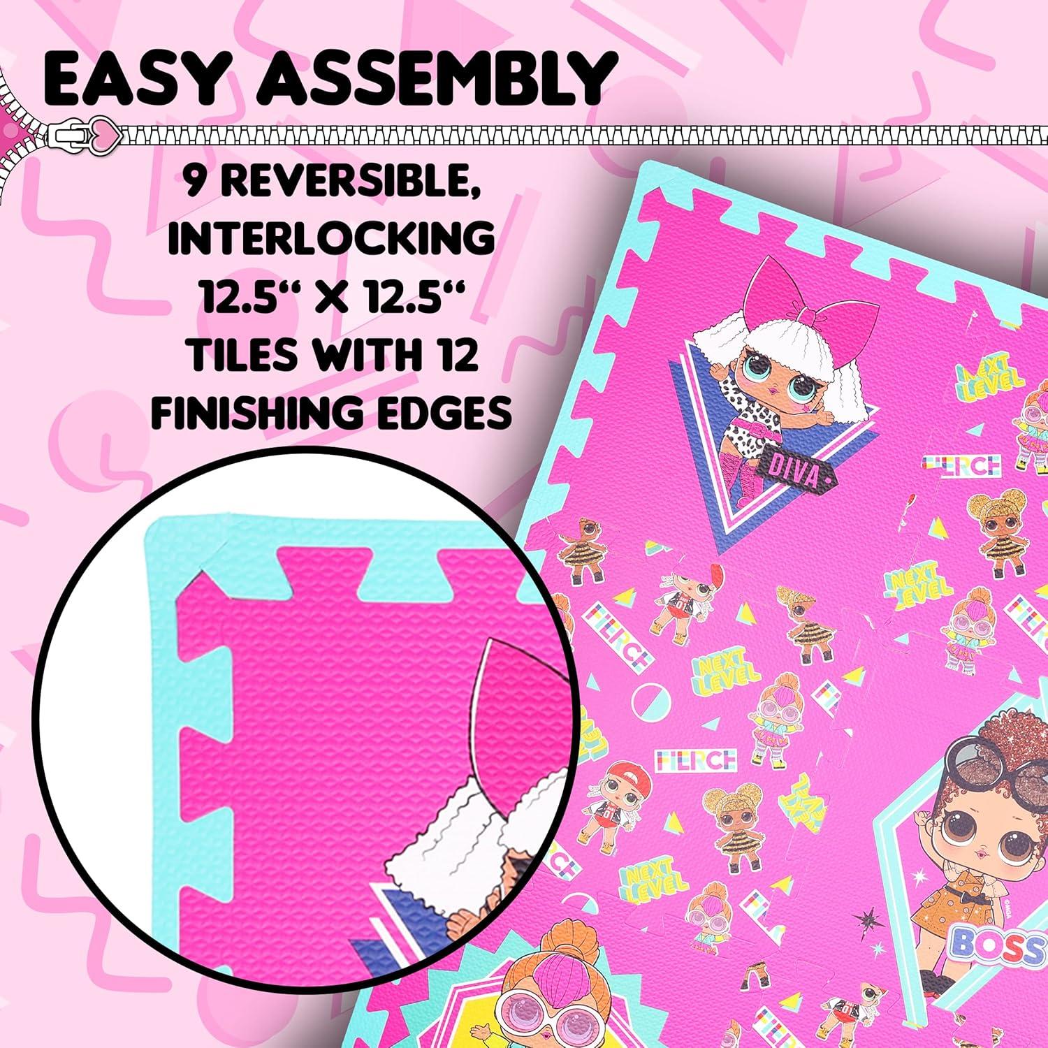 Alfombra de Espuma LOL Surprise 9 Azulejos Rosa 91x91 cm