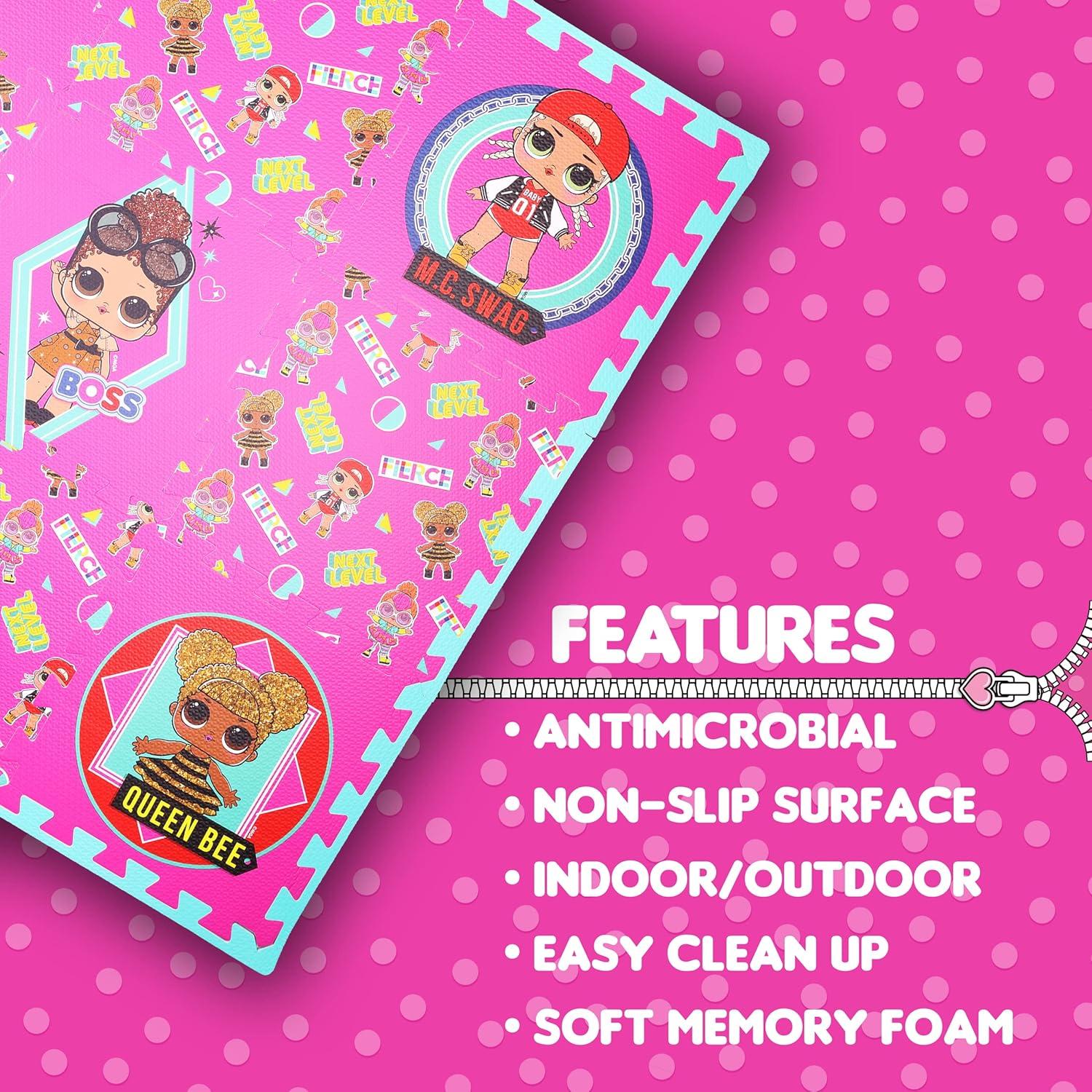 Alfombra de Espuma LOL Surprise 9 Azulejos Rosa 91x91 cm