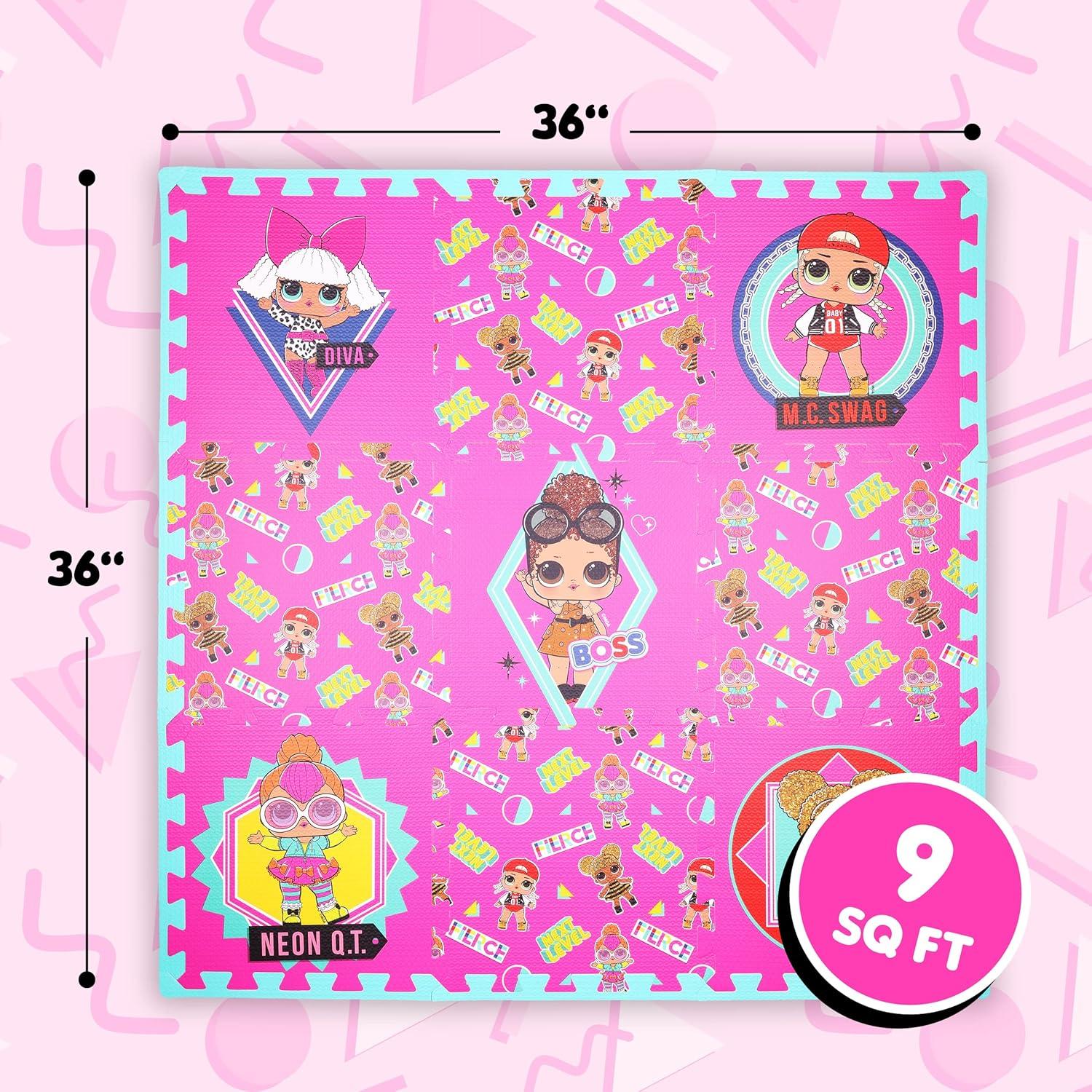 Alfombra de Espuma LOL Surprise 9 Azulejos Rosa 91x91 cm