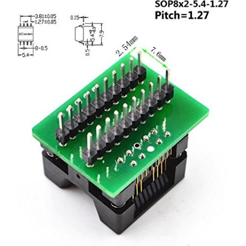 Adaptador de Programación ALLSOCKET SOP8x2 a DIP8 1.27mm