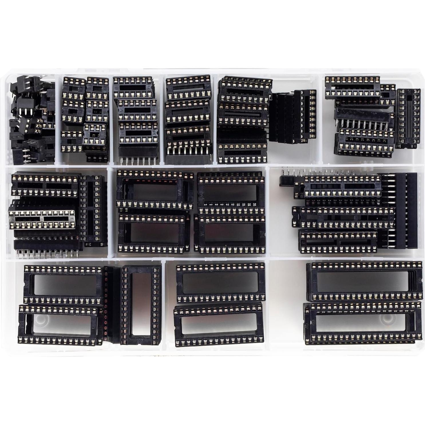 Kit de Sockets DIP IC 208 Piezas 12 Valores 2.54mm