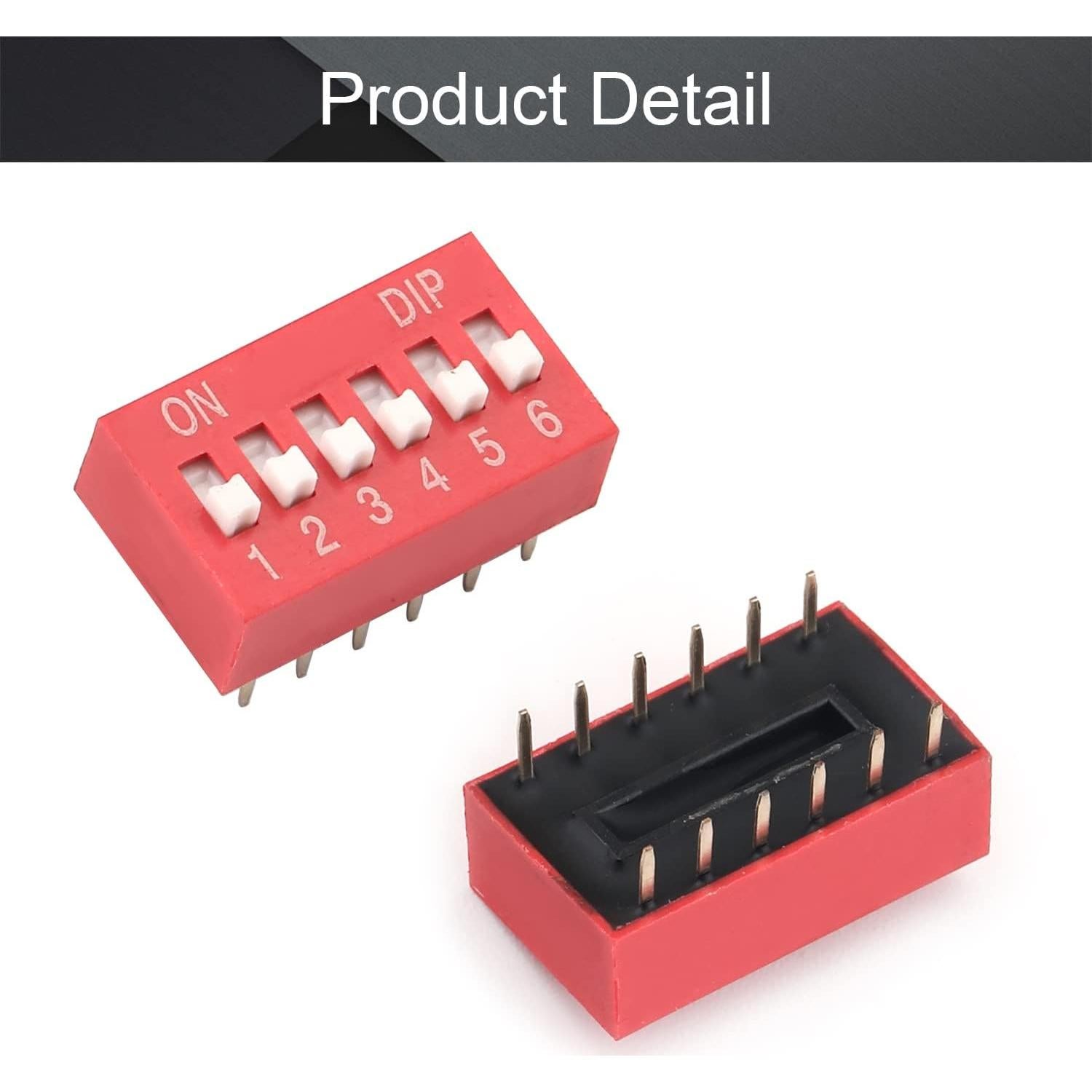 Interruptor DIP Lateral Fielect 10pcs 1-6 Posiciones 2.54mm