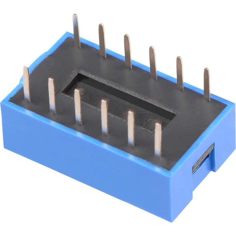 Interruptor DIP Horizontal uxcell 10 Pcs 6 Posiciones 2.54mm