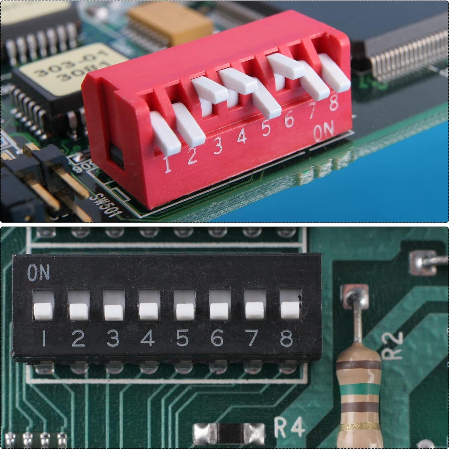 Interruptor DIP Horizontal uxcell 10 Pcs 6 Posiciones 2.54mm