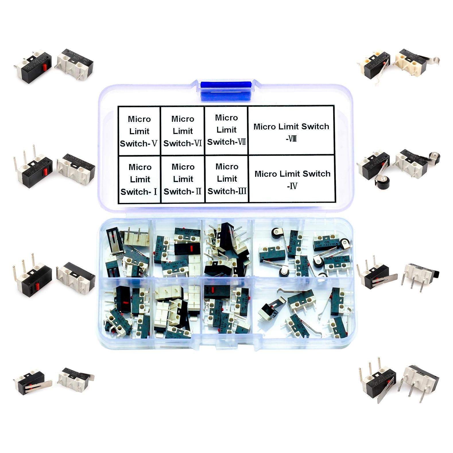 Kit de Interruptores de Límite Micro 40Pcs Kidisoii DIY