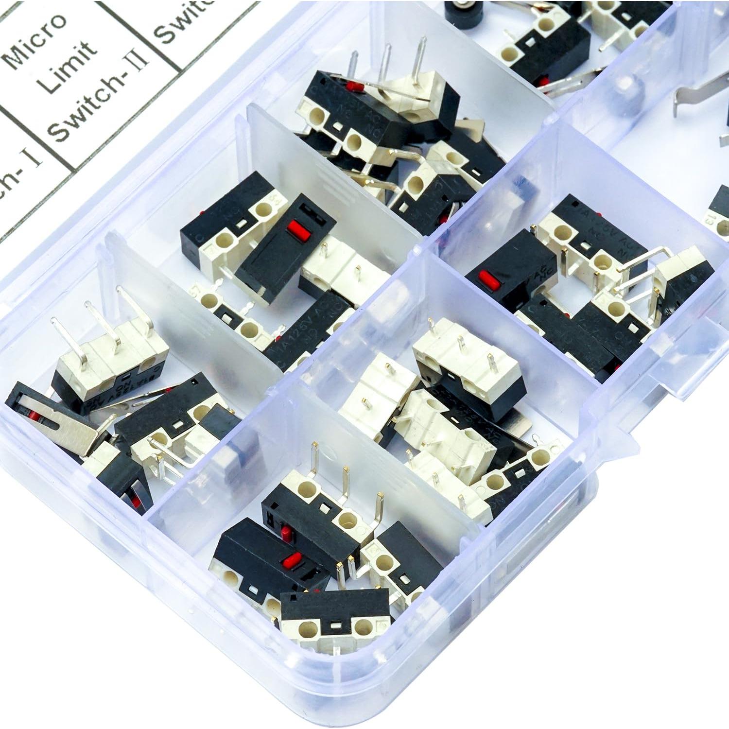Kit de Interruptores de Límite Micro 40Pcs Kidisoii DIY