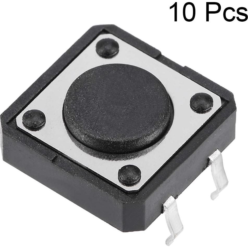 Interruptor Táctil Momentáneo uxcell 12x12mm 10PCS