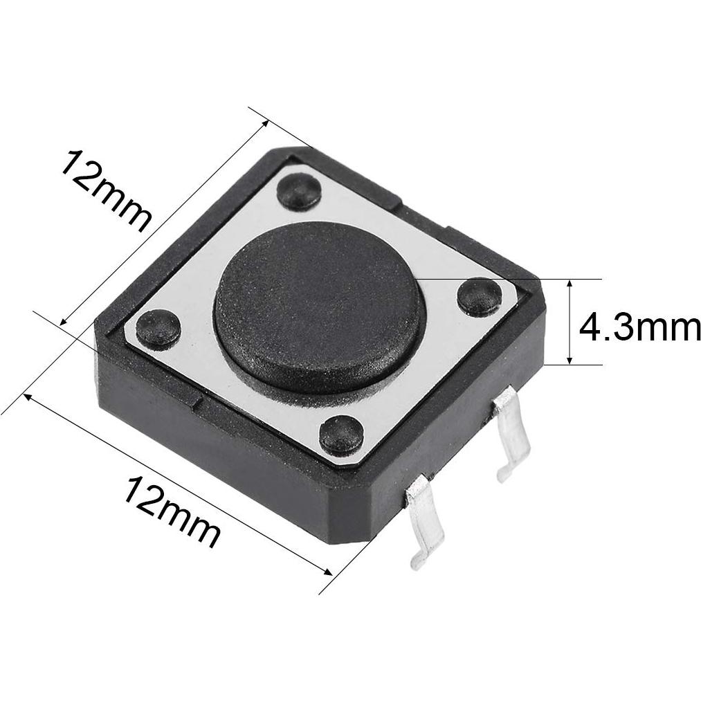 Interruptor Táctil Momentáneo uxcell 12x12mm 10PCS