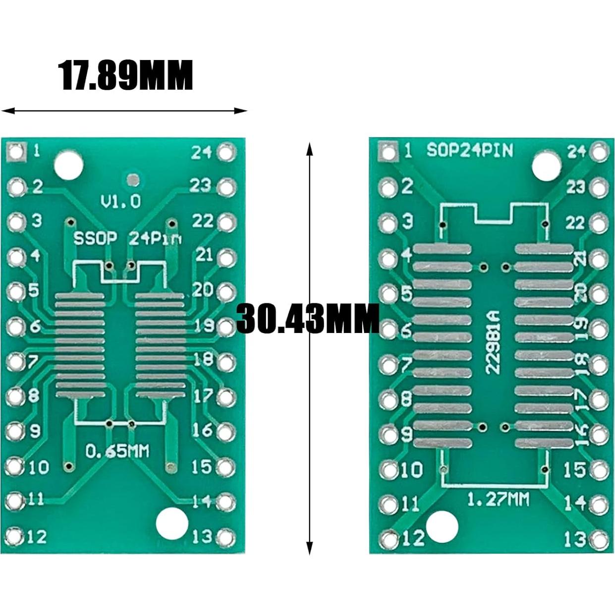 10 Piezas Adaptador Placa SOP24 a DIP Cermant 17.89x30.43mm