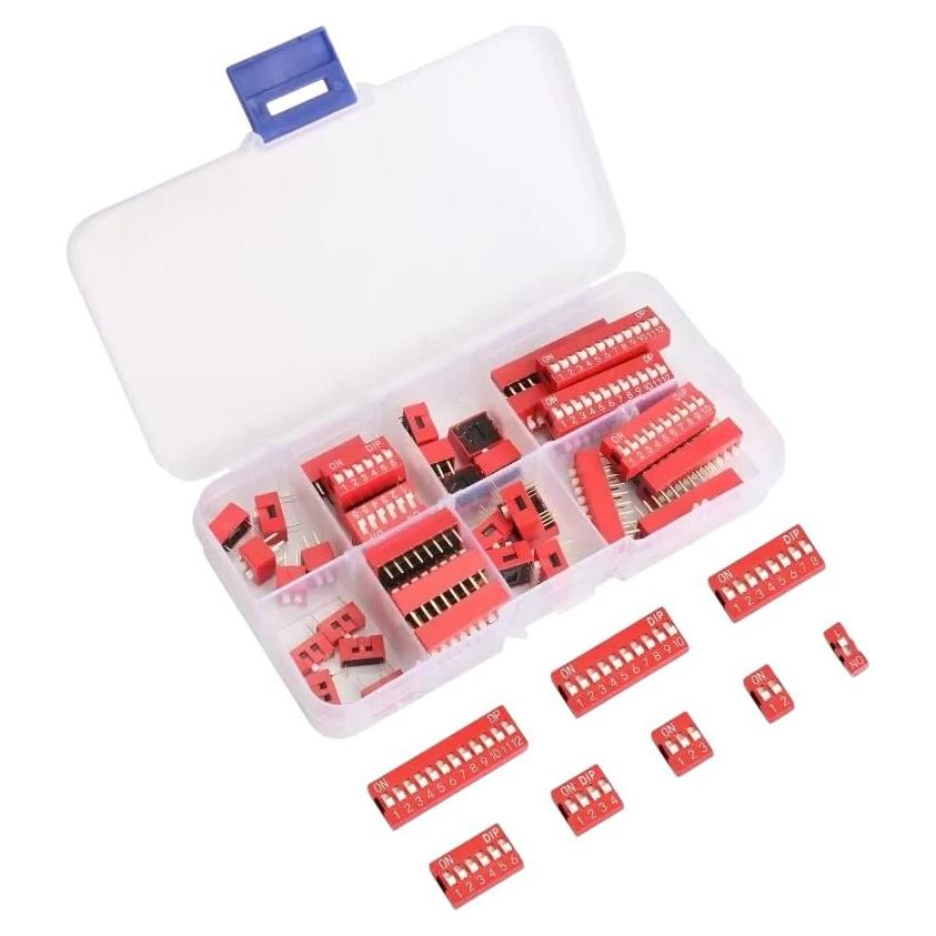 Kit de Interruptores Dip Deslizantes TROLTOEIDAHE 40 Pcs 2.54mm