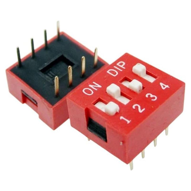 100 Piezas Interruptor Dip 4 Posiciones 2.54mm TAREMRJXISA