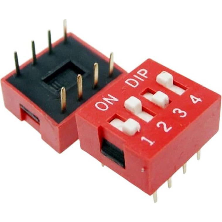 100 Piezas Interruptor Dip 4 Posiciones 2.54mm TAREMRJXISA