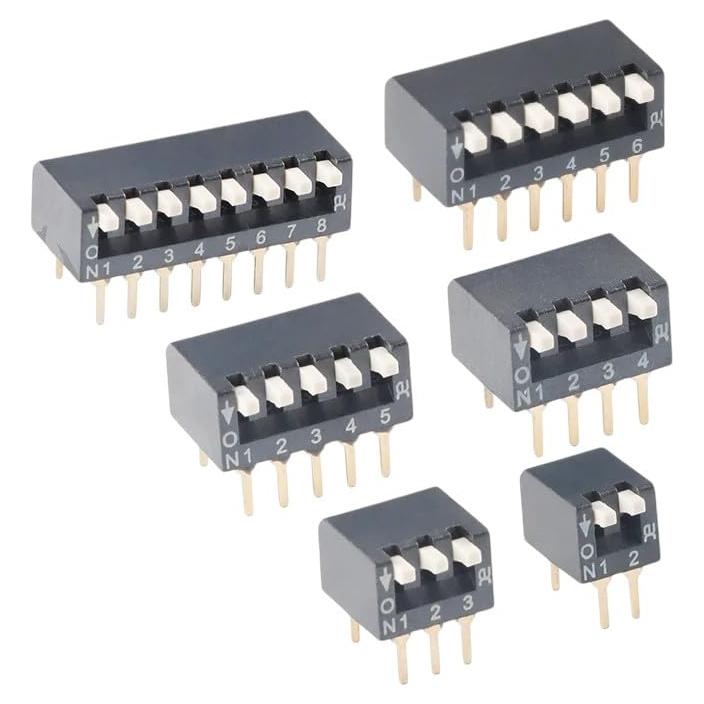 Interruptor DIP 2.54mm NIDMETNSUJRA 8/6/5/4/3/2 Posiciones Rojo