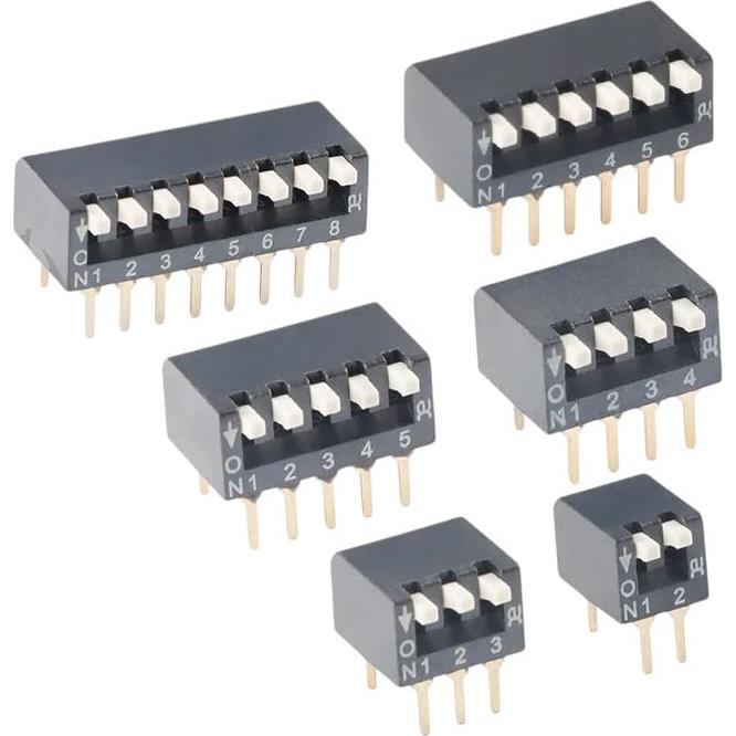 Interruptor DIP 2.54mm NIDMETNSUJRA 8/6/5/4/3/2 Posiciones Rojo