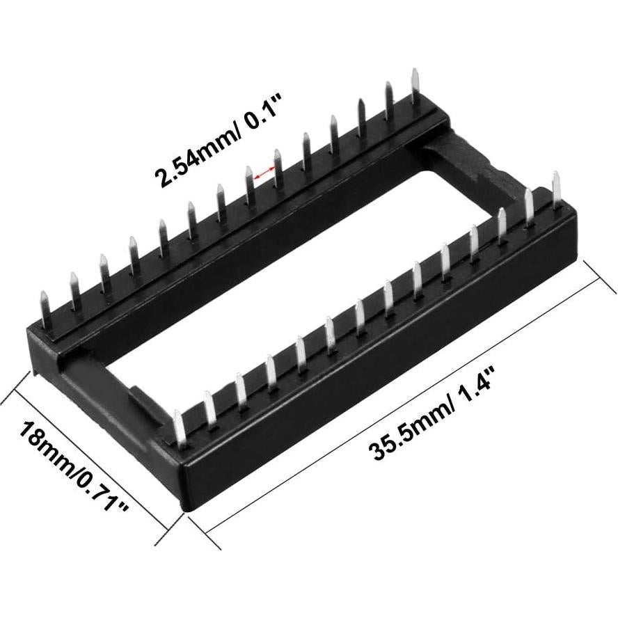 Zócalo DIP IC uxcell 28 Pines 2.54mm para Placa PCB