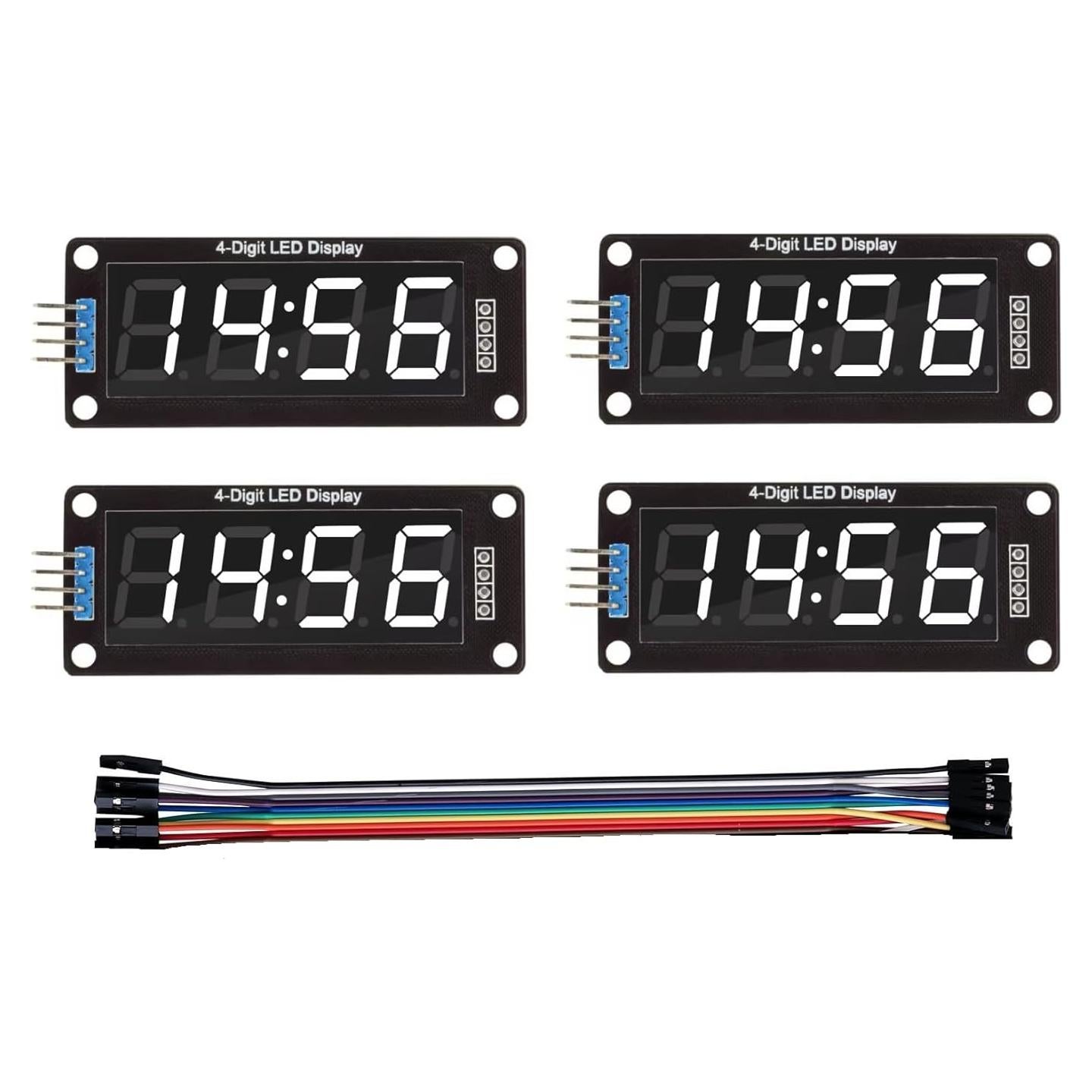 Módulo Pantalla LED 4 Dígitos 0.56" Blanco HiEmbedLogic - 4 pcs