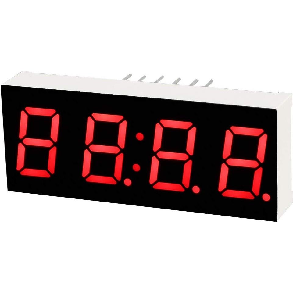 Tubo LED 7 Segmentos uxcell 4 Dígitos Rojo 10 Pcs 40x16x7mm