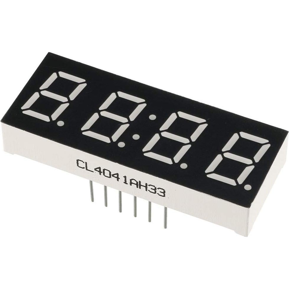 Tubo LED 7 Segmentos uxcell 4 Dígitos Rojo 10 Pcs 40x16x7mm