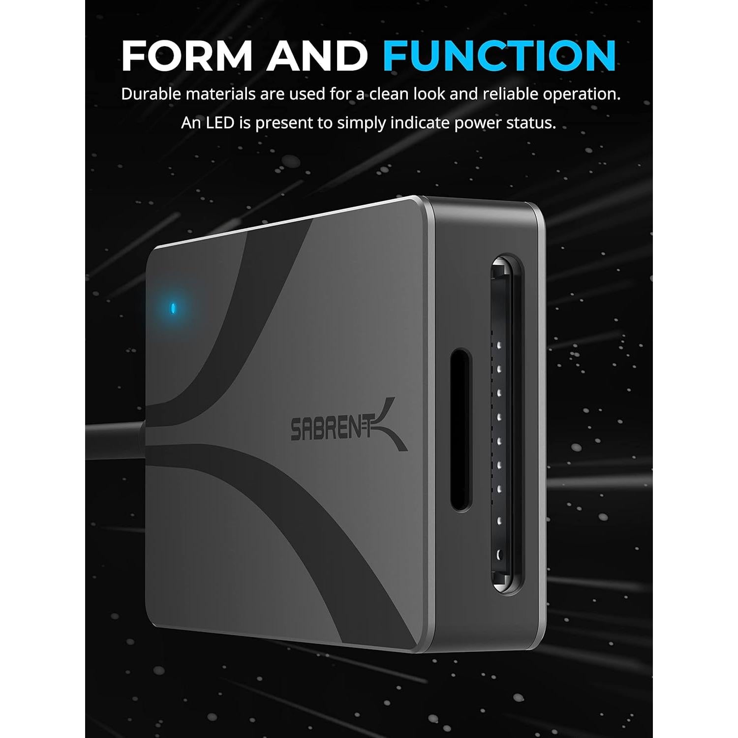 Lector de Tarjetas USB Tipo-C Sabrent CR-CSDM UHS-II SD/microSD