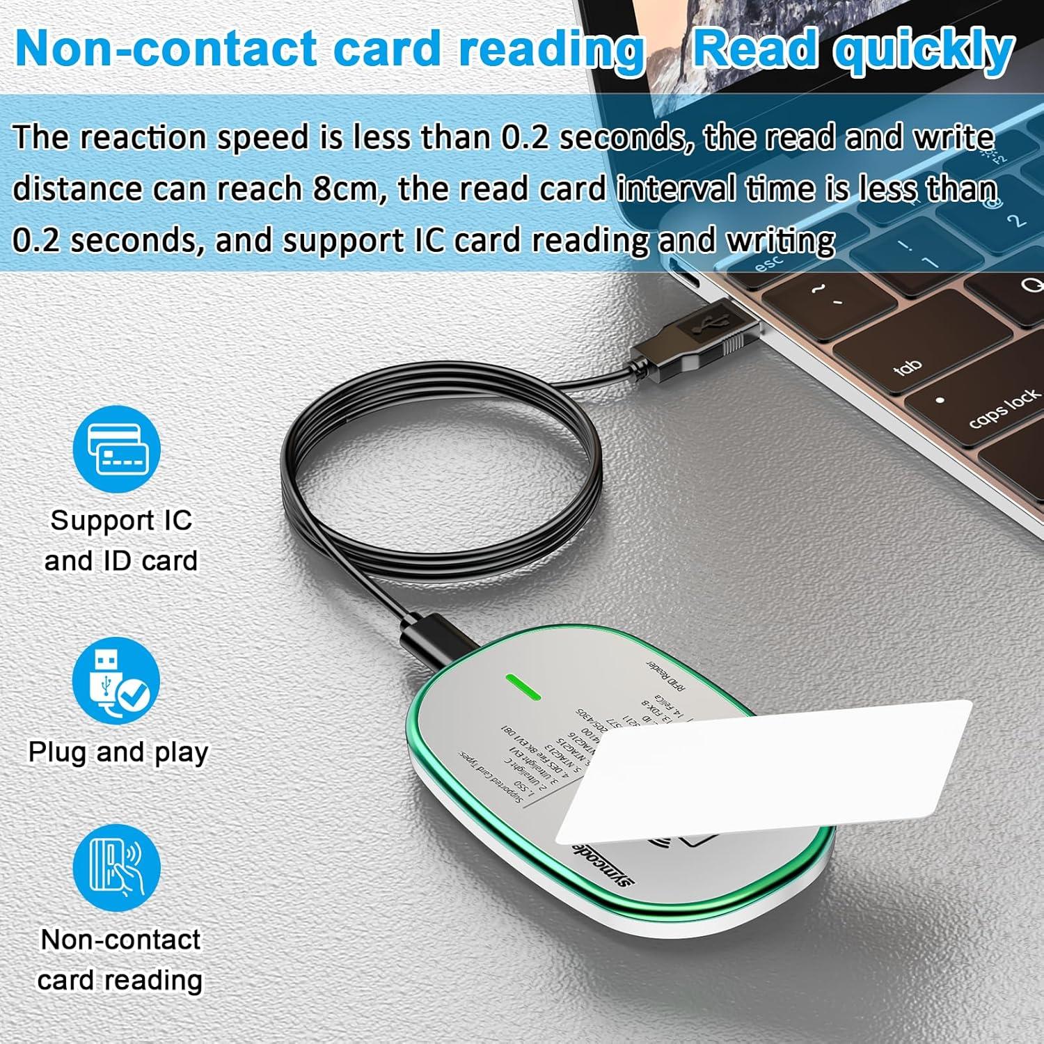 Lector y Escritor RFID Symcode MJ-Q71-W 125KHz/13.56MHz USB