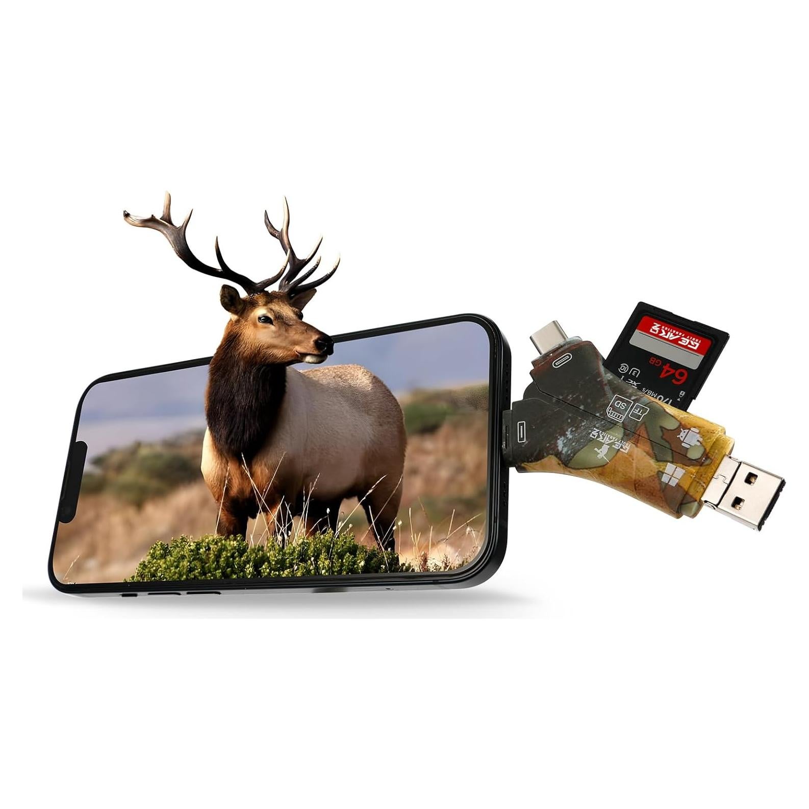 Lector de Tarjeta SD TF GearOZ GZ0016AA Inalámbrico 4 en 1