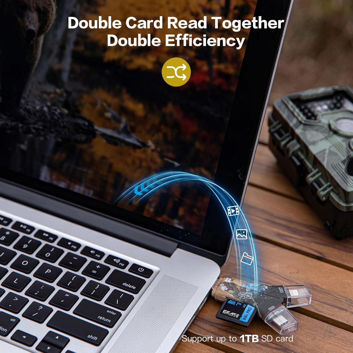 Lector de Tarjeta SD TF GearOZ GZ0016AA Inalámbrico 4 en 1