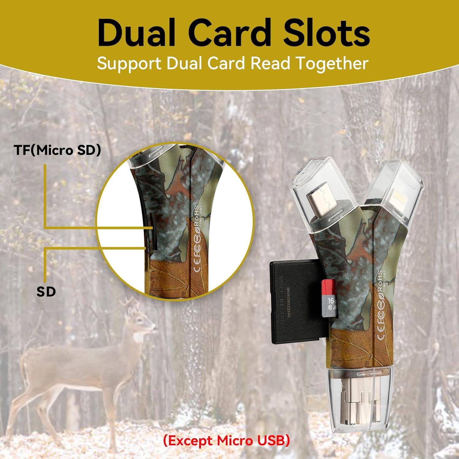 Lector de Tarjeta SD TF GearOZ GZ0016AA Inalámbrico 4 en 1