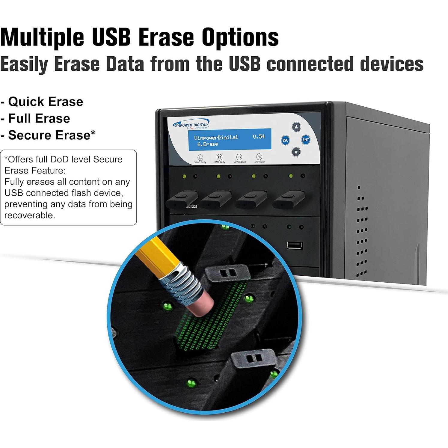 Duplicador USB Vinpower ECON-23T 1 a 23 Pen Drive 6.35kg