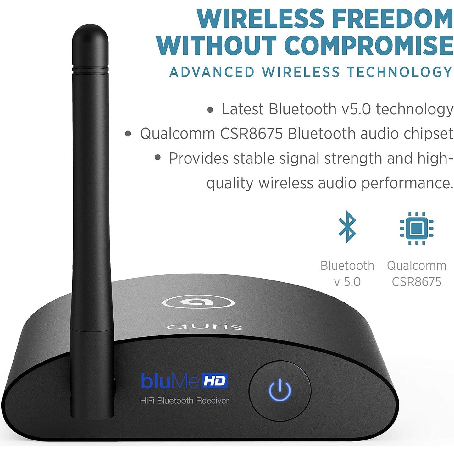Receptor Bluetooth Auris bluMe HD Hi-Fi DAC 384kHz 30m